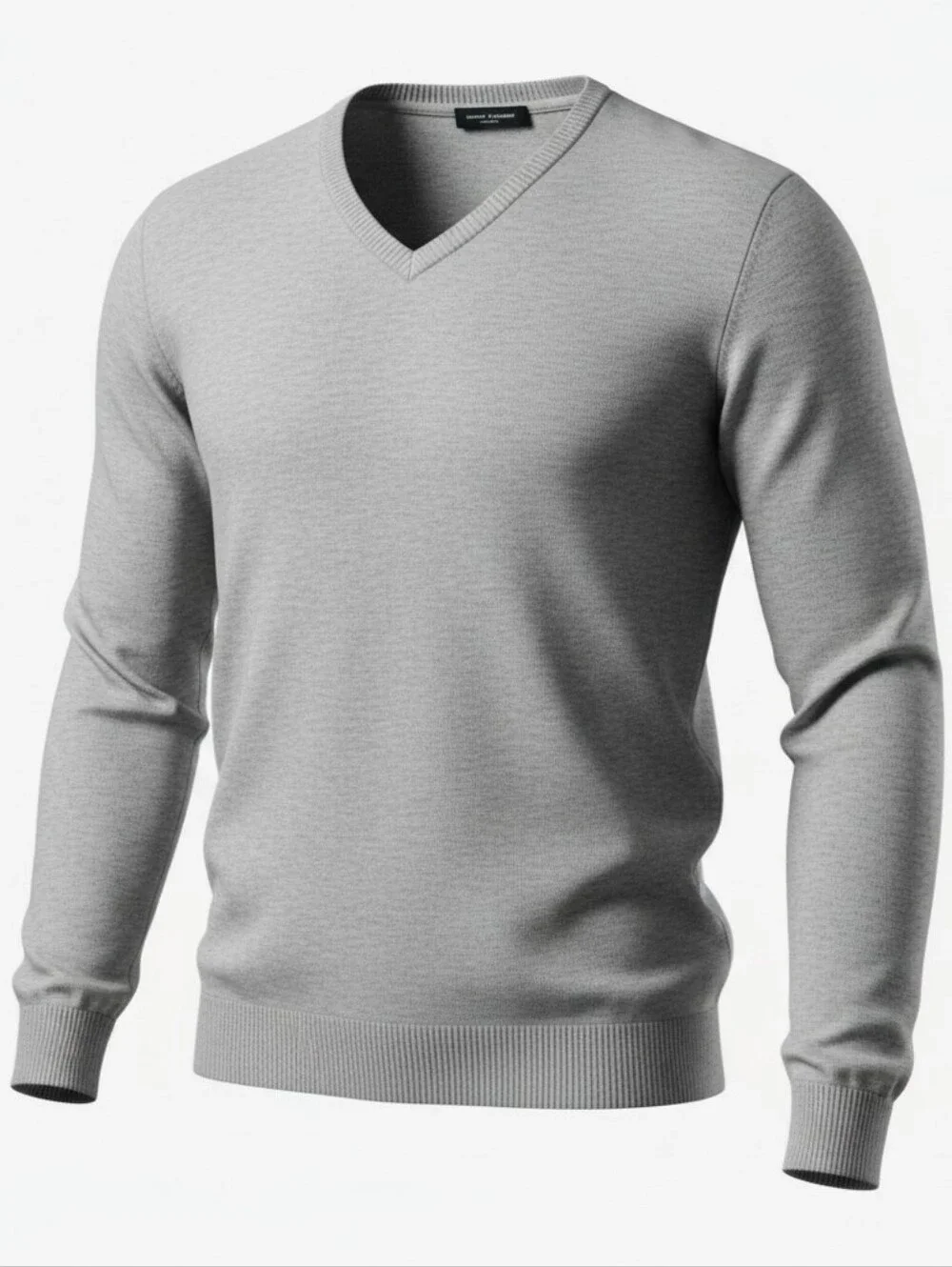 BANANA REPUBLIC | Men's 100% Merino Wool Heather Gray V-Neck Neutral Sweater | M